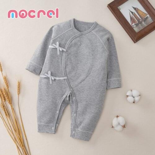 Children In The Spring And Autumn Climb Clothes Cotton Jumpsuits Partial Open Butterfly Bandages Garment Newborn Baby Clothes