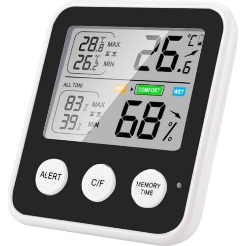 Electronic Digital Thermometer Hygrometer Indoor and Outdoor Weather Station Clock Temperature and Humidity Reminder