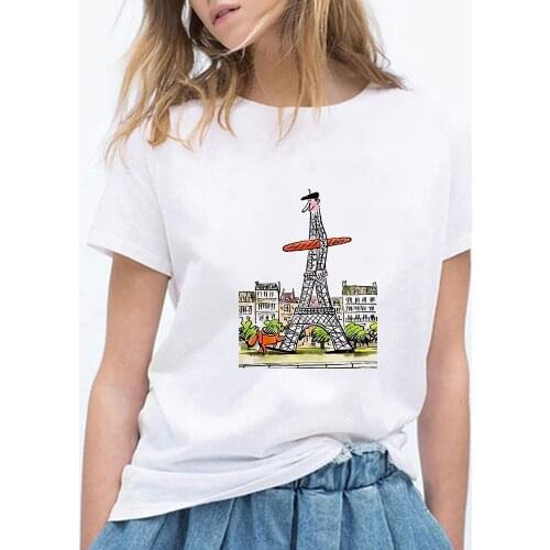 High Quality Paris Tower Modern Printed Women Tshirt Ropa Mujer Vintage Gym Plus Size Hip Hop Cool Kawaii Oversize Punk T shirt