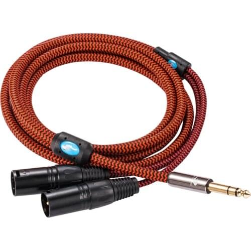 Hifi Audio Cable Stereo 6.35mm to Dual XLR 3 Pin for Amplifier Mixer TRS 1/4" Jack Shielded Cable Gold Plated 1M 2M 3M 5M 8M