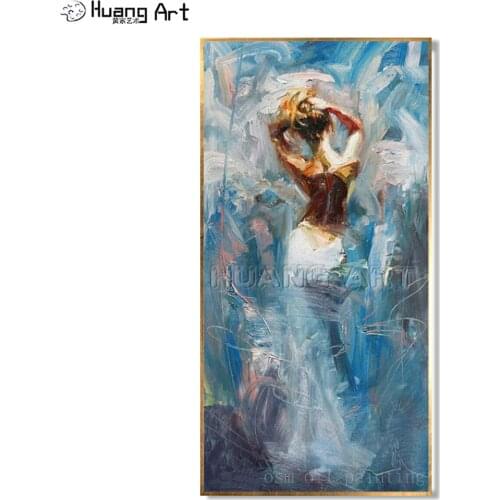 Top Artist Hand Painted Modern Sexy Girl Nude Portrait Oil Painting on Canvas Handmade Naked Back Dancer Wall Canvas Pictures