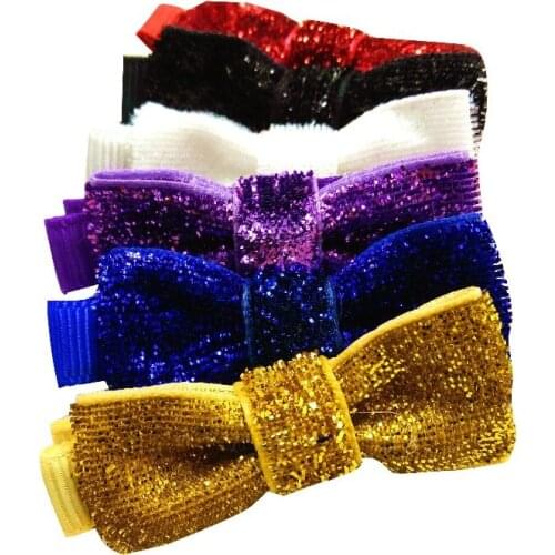 2" Small Glitter Bow Clips Small Shiny Hair Bow Sparkly Bow for Girls