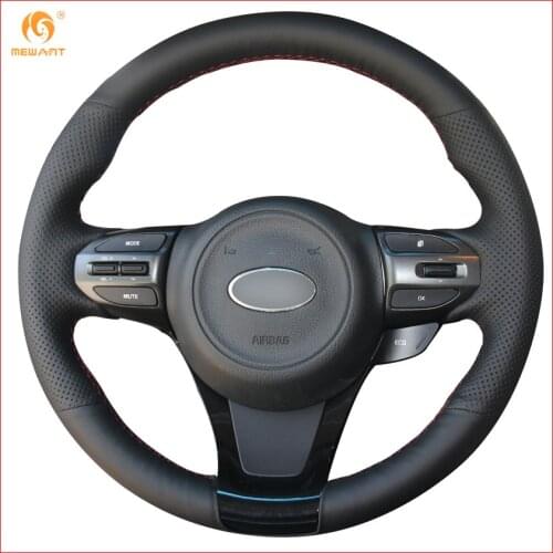 MEWANT Black Artificial Leather Car Steering Wheel Cover for Kia K5 Optima 2014 2015 Interior Accessories Parts