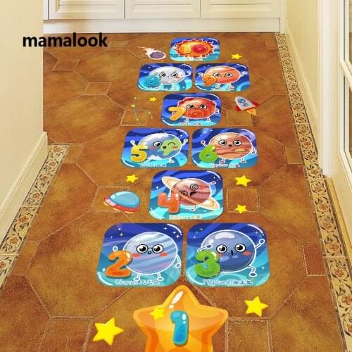 Cartoon Sticker Hopscotch Kindergarten Childrens Room Early Education Garden Aisle Living Room Floor Decoration Sticker