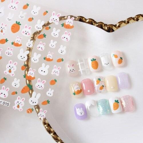 Nail Sticker Adhesive Ins Cartoon Summer Painted Star Rabbit Bear Flower Panda Nail Decoration Applique