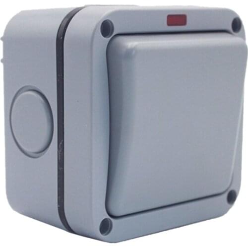 Outdoor Waterproof Switch Construction Site Rainstorm Prevention Open Dual Control 20A PC Wall Switch For Garden