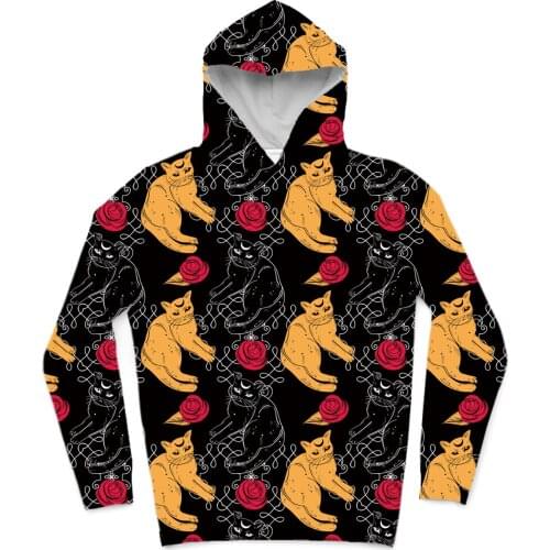 REAL American SIZE High Quality Elevated Elegant Tarot CatSublimation Printing Plus Size Hoodies