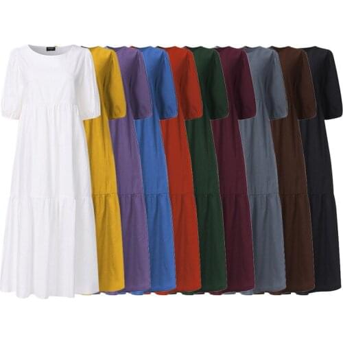 New retro summer dress foreign trade womens sundress ladies casual Bohemian beach dress