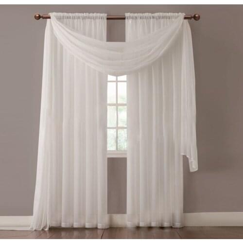 Solid Tulle Sheer Window Curtains For Living Room The Bedroom Modern Tulle Voile Organza Curtains Fabric Drapes Multicolor