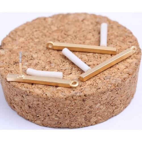Onwear 10pcs zinc alloy bar shape metal golden earrings connector diy post earrings findings for jewelry making supplies