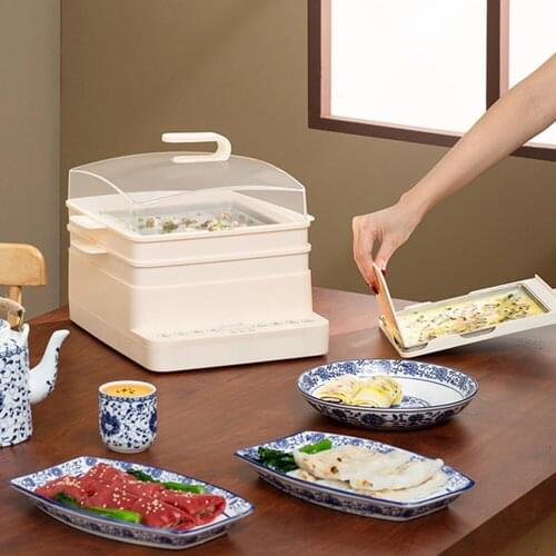 3 Steaming Pan 220V 800W Breakfast Rice Noodle Machine Multifunctional Electric Food Steamer Insulation Reservation