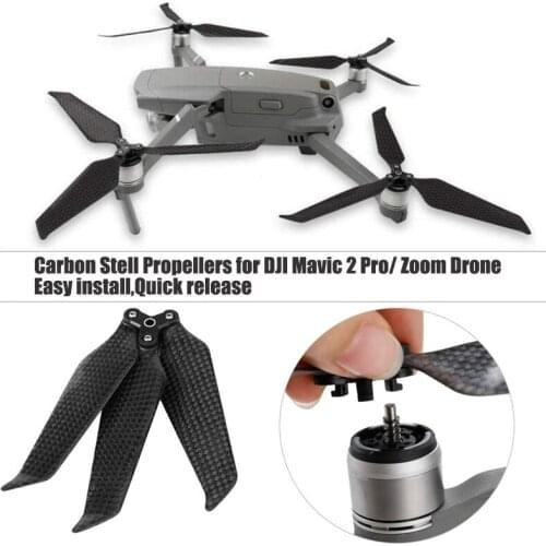 8743F Carbon Fiber Propeller for DJI Mavic 2 Pro Zoom Drone Replacement 3-Blades Folding Blade Low Noise Props Wing Spare Parts