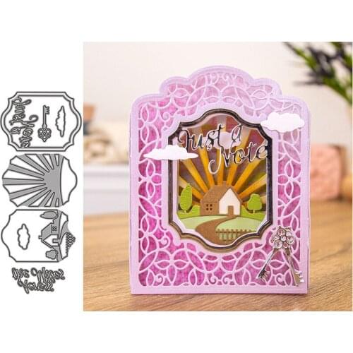Just A Note Christmas Combination Frame Cutting Dies DIY Mold Paper Metal Craft Dies for Card Making Cut Dies Embossing Molds
