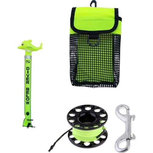 SMB Surface Marker Buoy Safety Sausage Tube, Dive Reel, Mesh Bag- Great Diving Equipment for Scuba Diving & Snorkeling