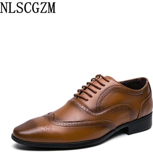 Italian Brogue Shoes Men Business Suit Men Dress Shoes Leather Office 2021 Formal Shoes Men Wedding Dress Coiffeur Zapato Hombre