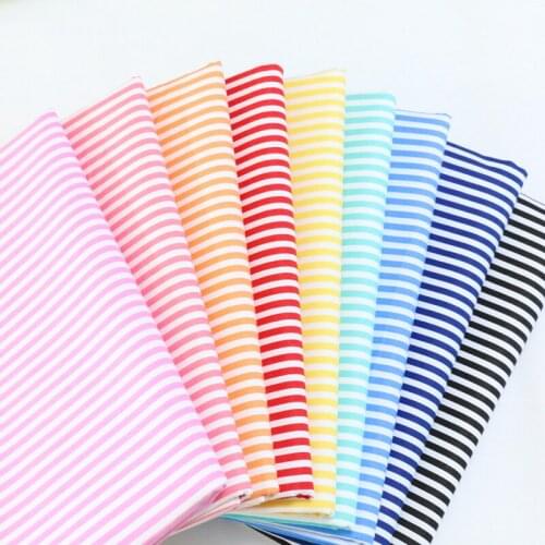 DIY Strip Pattern Twill Cotton Fabric Bundle Sewing Quilt fabric Crafts for Handmade Sheet Pillowcase Curtain Tablecloth