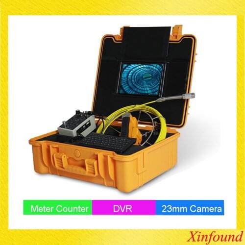 Pipe Inspection Camera System DVR Meter Counter 20m 30m 50m Cable With 23mm Camera Head 7 Inch LCD Monitor 4000mA Battery Wopsos