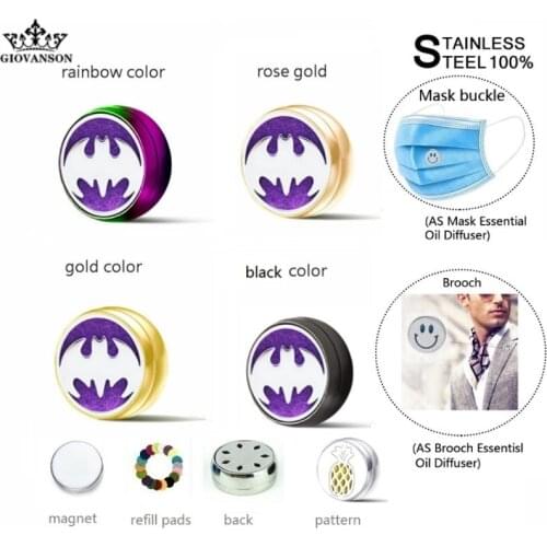 Tie Clips Cufflinks Charms Stainless Steel Brooch Jewelry For Women Essential Oil Bat Diffuser Clip For Face