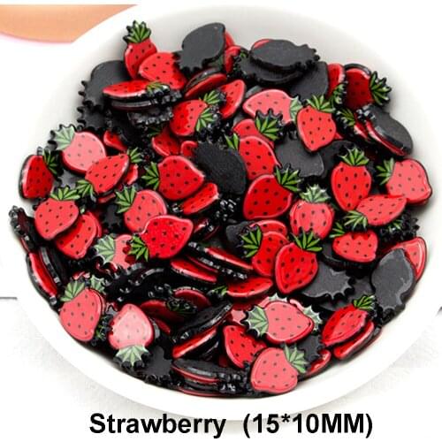 100pcs/lot Fresh Fruits Flatback Resins Strawberry Cherry Fruit Planar Resin DIY Craft For Home Decoration Accessories