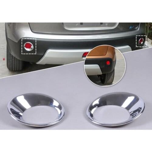 2Pcs ABS Chrome Rear Tail Fog Lights Lamp Cover Molding Frame Ring Trim Fit for Nissan Qashqai 2007 2008 2009 2010 2011 2012
