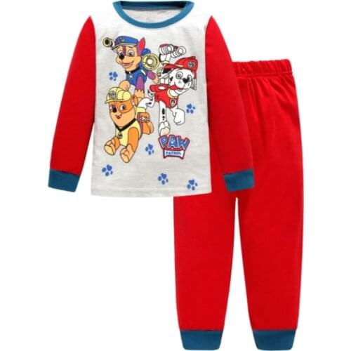 2020 paw patrol childrens long-sleeved home clothes boys and girls pajamas air-conditioned suits