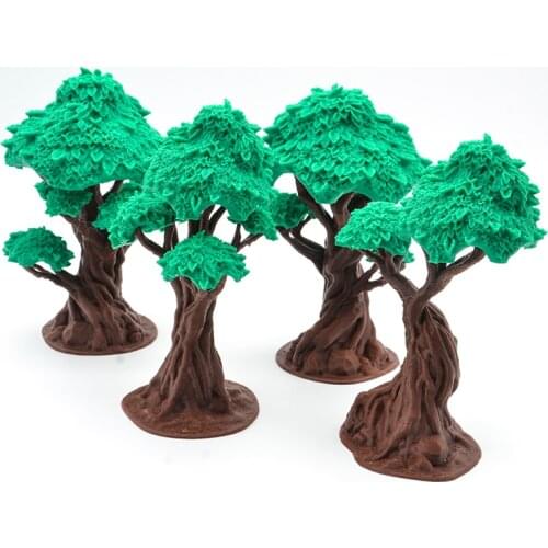 3D printable painted Gnarly Gaint Woods forest Trees with Canopies for TRPG board game elf Dwarf hammering dungeon miniatures