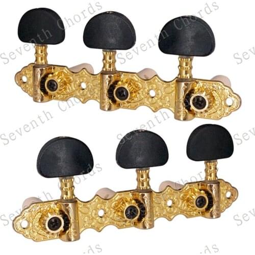 3R3L Gold String Tuning Peg Tuners Machine Heads for Classical guitar accessories parts Musical instrument With Black Button