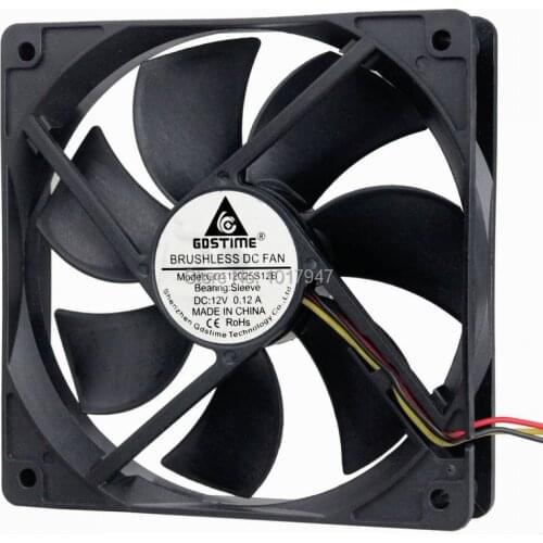 5 Pieces LOT Gdstime 12V 3P 120mm 120x25mm 12025 FG DC Brushless Cooling Fan