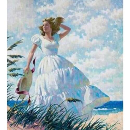 5D DIY Diamond Painting Square Round Diamond Character Painting Long Skirt Beauty Picture Embroidery Cross Stitch Home WG2796