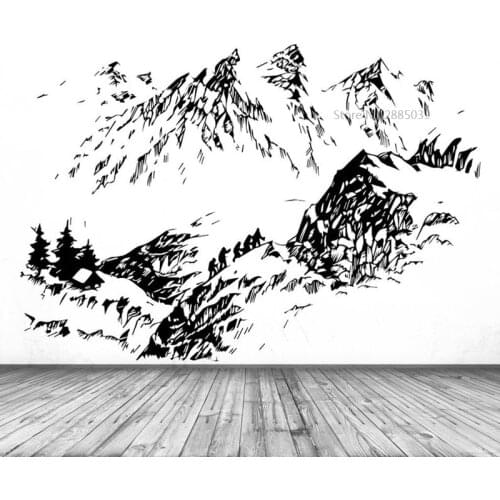 Alps Mountains Nature Camping Climbing Climbers Decor Living Room Bedroom Home Decal Removable Vinyl Wall Sticker Mural BD340