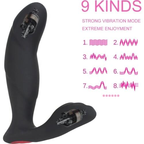 NEW Anal Butt Plug Vibrator 9 Modes Anus Vibrating Prostate Massager Sex Toy For Men Woman G-Spot Clitoris Stimulation Adult