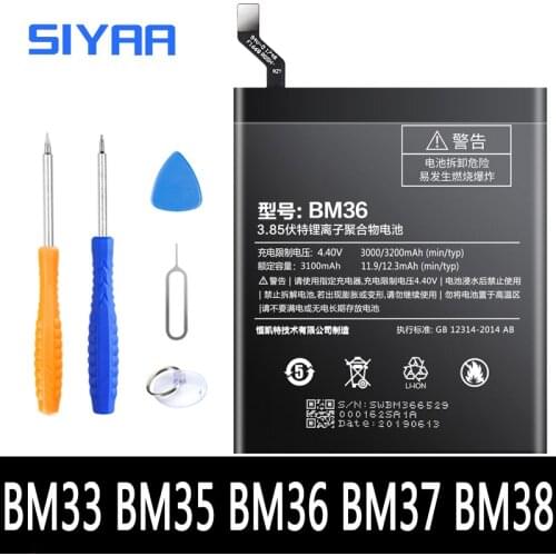 BM33 BM35 BM36 BM37 BM38 Battery For Xiaomi Mi 4i 4C 4S 5S Plus Original Replacement Mobile Phone Li-ion Bateria + Free Tools