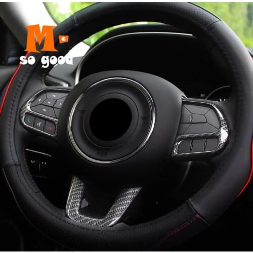 Steering Wheel Decorative Cover Trim Accessories ABS Carbon Fibre 2015 2016 2018 2017 for Jeep Renegade Interior Mouldings