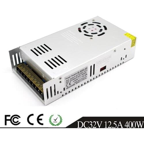 DC Power Supply Switching 32V 12.5A 400W Driver Transformers 220V 110V AC To DC32V Power Adapter for CNC CCTV Stepper Motors DIY