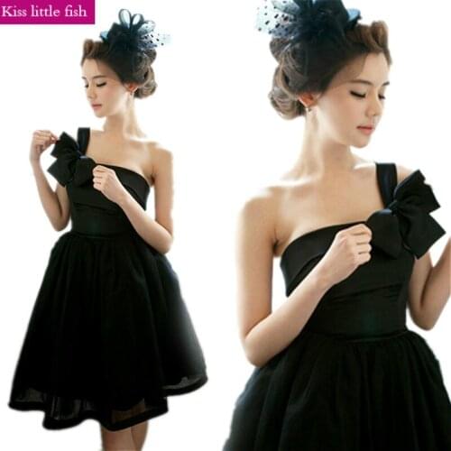 Kiss little fish Womens One Shoulder Dresses