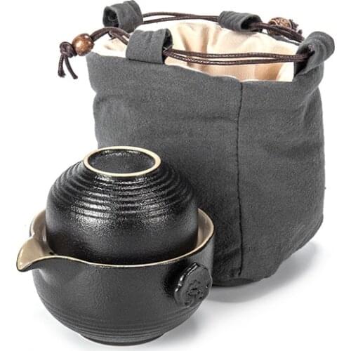 Chinese Kung Fu Tea Set 1 Teapot 2 Cups Ceramic Portable Teapot Set Outdoor Travel Gaiwan Tea Cups of Tea Ceremony Teacup