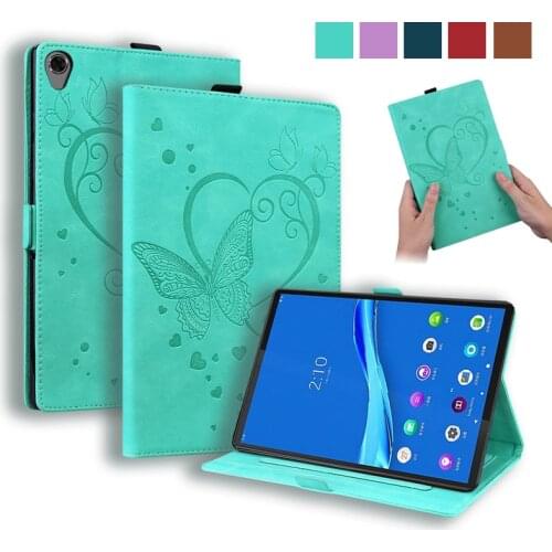 Emboss Butterfly Leather Flip Cover for Lenovo Tab M8 Case Wallet Tablet Funda for Lenovo Tab M8 HD M8 FHD Cover TB-8505 TB-8705