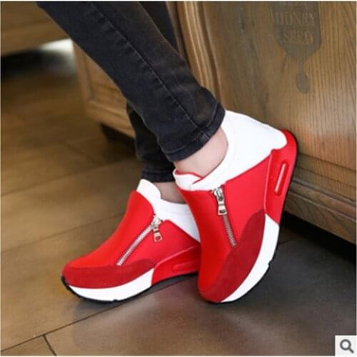 New Womens shoes large sizeThick Bottom Platform Wedges Shoes Woman fashion Sneakers Spring Autumn Fashion Ladies black Shoes