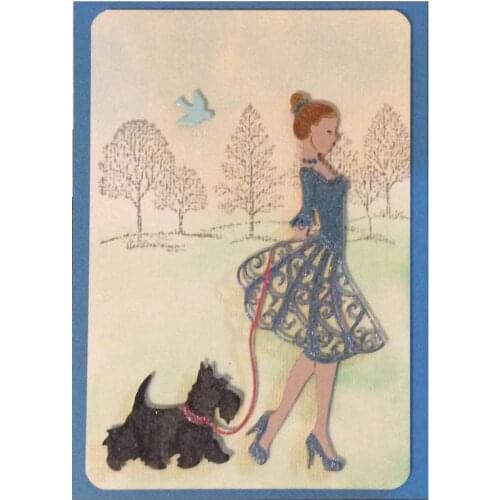 Lovely Dogs cute girl Carbon steel Cutting Dies for DIY Creative Scrapbook Cut Stamps Dies Embossing Paper greeting card