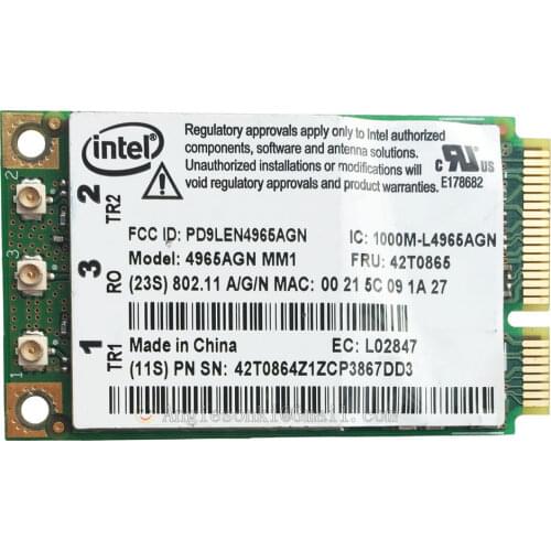 Mini pcie Card for Intel Wireless WiFi Link 4965AGN a/b/g/n 300Mbps Dual Band MIMO Lenovo IBM Thinkpad T61 X61 Z61 X61 R61