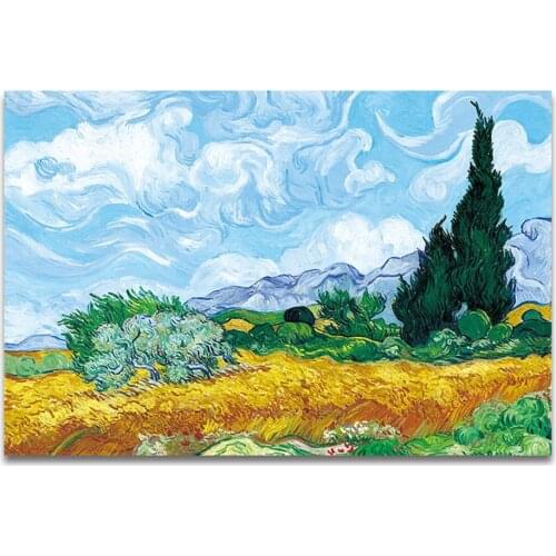 Famous Artist Van Gogh Starry Sky Iris Flower Sunrise Landscape DIY Cross Stitch Embroidery 11CT Kits Room