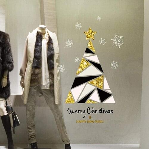 CRNT0068 window sticker Christmas 100% decoration for window shopping stores, without glue, repositionable and reusable at will