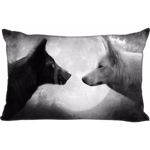 New wolf Pillowcase Custom Zippered Rectangle Pillow Cover Cases Size 40x60cm (Two sides) T831&w#QY32