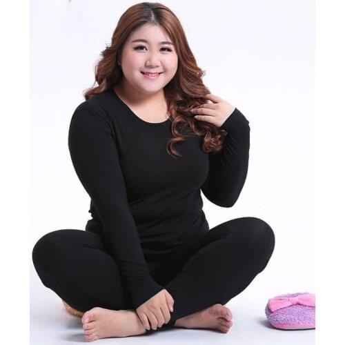 2019 Autumn Winter Plus Size 4XL Thermal Underwear Set for Women Long Sleeve Long Johns Sleepwear Thick Warm Body Shaper Pajama