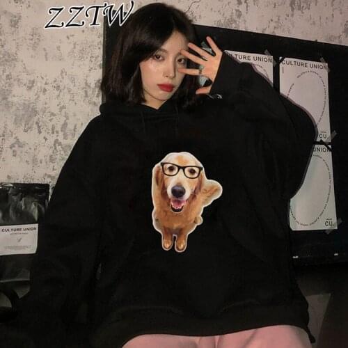Autumn Fashion Women hoodie Hipster Golden Retriever High Five Print Hoodies Dog Lovers Casual Tops Hipster Cool Girl Sweatshirt