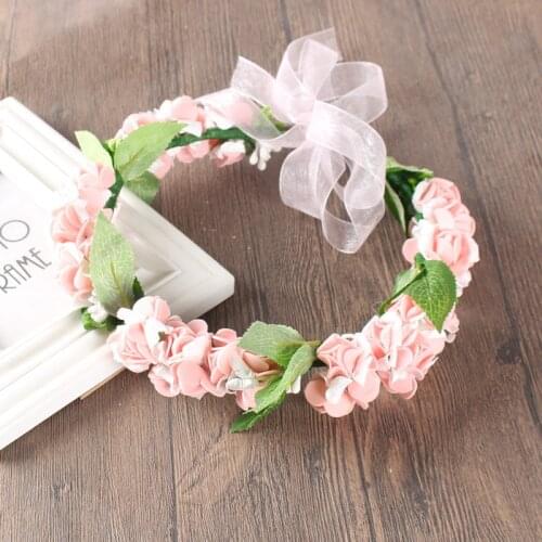 Romantic Wedding Flower Crown Garland Hairband Wreath Floral Headband Bohemian Beach Party Hair Accessories for Girls Headpiece