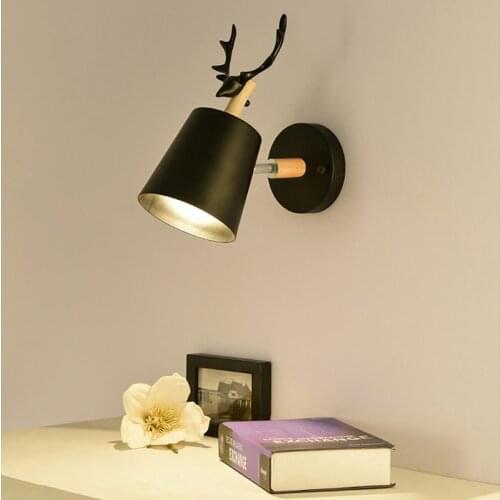 Modern minimalist creative antler white & black wall light bedroom bedside living room study balcony LED wall lamp