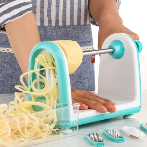 Mandoline Spiral Vegetable Slicer Manual Slicer with 5 Stainless Steel Blades Potato Carrot Grater Chopper Kitchen Accessories