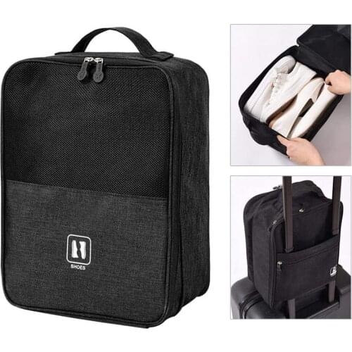 Shoe Storage Bag Travel Shoes Organizer with Portable Handle and 3 Layers for Sandals, Flip Flops, Socks, Towels and More
