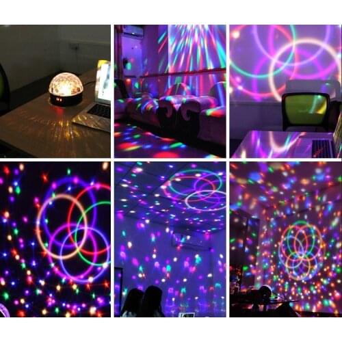 Voice Control LED Crystal Magic Ball Light 18W 6 Color Change Laser Effects Stage Lighting Disco Lights For DJ Bar Party supplie